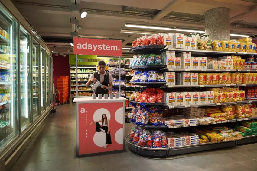 Stoisko degustacyjne w supermarkecie